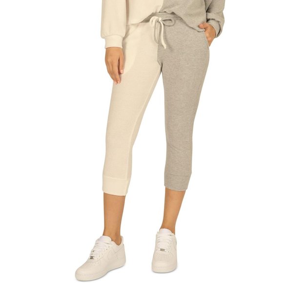 Vintage Havana Cropped Ribbed Comfy Sweatpants Loungewear - Picture 1 of 4
